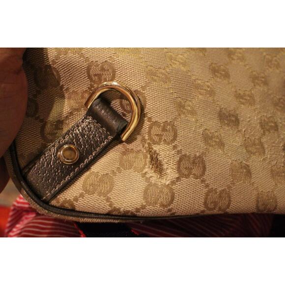 Gucci BROWN beige Medium Abbey D-Ring Hobo Bag - Style 130738 (PU110 - Picture 13 of 14